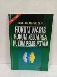 Image of Hukum Waris Hukum Keluarga Hukum Pembuktian / Ali Afandi