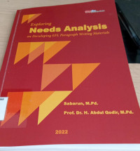 Image of Exploring needs analysis on developing efl paragraph writing materials / Sabarun