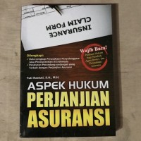 Image of Aspek hukum perjanjian asuransi / Tuti Rastuti