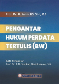 Image of Pengantar Hukum Perdata Tertulis (BW) / Salim