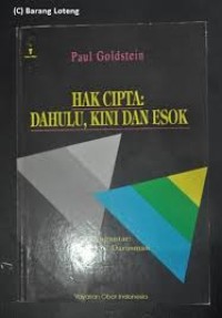 Image of Hak Cipta : dahulu, kini dan esok / Paul Goldstein